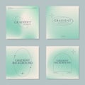 Set of minimalistic soft gradient background templates. elegant soft blur texture in green colors. Vector design for covers,