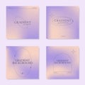 Set of minimalistic soft gradient background templates. elegant soft blur texture in pastel warm colors. Vector design for covers