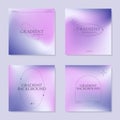 Set of minimalistic soft gradient background templates. elegant soft blur texture in pink and dark purple colors. design for