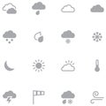 Set of minimalistic weather icons for web and