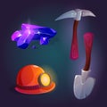 Set of mining game assets