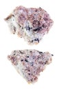 Set of Miserite stones cutout on white Royalty Free Stock Photo