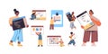 Set mix race web developers creating program code application development software programming concept Royalty Free Stock Photo