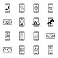 Set of Mobile Function Line Icon