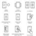 Set of Line / Outline Mobile Icons Royalty Free Stock Photo