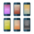Set of Mobile Phones Blurred Backgrounds. Royalty Free Stock Photo