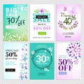 Set of mobile sale banners. Spring sale banners.