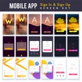 Set of Mobile Sign In and Sign Up UI template.