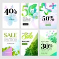 Set of mobile spring sale banners Royalty Free Stock Photo