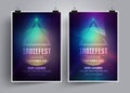 Set of mockup poster templates or flyers for an indie rock concert.Invitation to the music festival,night party