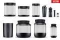 Set Mockup Sport Vitamin Containers Royalty Free Stock Photo