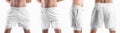 Set mockup of white loose shorts with a compression line of underpants, ties at the waist