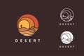 Set modern abstract flat colorful desert logo icon vector template