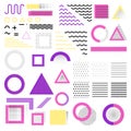 Set of modern abstract halftone and memphis style elements Royalty Free Stock Photo