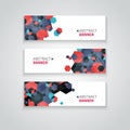 Set of modern abstract triangular banners. Vector illustration.