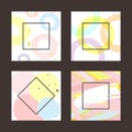 Set of modern backgrounds with frames. Watercolor, sketch, grunge. Royalty Free Stock Photo