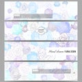 Set of modern banners. Hand drawn floral doodle Royalty Free Stock Photo