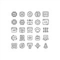 Artificial Intelligence, Coding and Startup Technology Line Icons Set Royalty Free Stock Photo