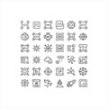 Artificial Intelligence, Programming and Cloud Technology Line Icons Set Royalty Free Stock Photo