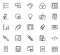 Set of modern and black thin Line Icons