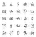 Set of modern and black thin Line Icons