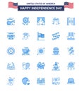 Set of 25 Modern Blues pack on USA Independence Day day; doors; leisure; bar; wine