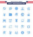 Set of 25 Modern Blues pack on USA Independence Day shop; money; independece; bag; camping Royalty Free Stock Photo