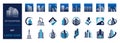 Set of modern buildings. City skyscrapers icons in isometric style isolated on white background. Collection of urban architecture