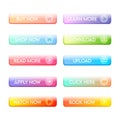 Set of modern buttons colorful for web site vector Royalty Free Stock Photo