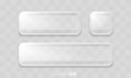 Set of modern buttons with frosted glass effect. Royalty Free Stock Photo