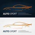 Set of modern car emblems. Royalty Free Stock Photo