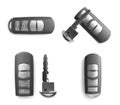 Set of modern car keys on white background Royalty Free Stock Photo