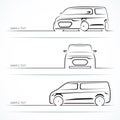 Set of modern car silhouettes.