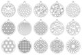Set Modern Christmas ball. New Year`s Toy for laser cutting. Vector illustration Royalty Free Stock Photo