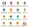 Set of modern circle, globe or sphere logo concept