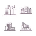 Set Of Modern City Logo Design Template. Skyline Design Vector Illustration Royalty Free Stock Photo