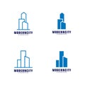 Set Of Modern City Logo Design Template. Skyline Design Vector Illustration Royalty Free Stock Photo