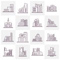 Set Of Modern City Logo Design Template. Skyline Design Vector Illustration Royalty Free Stock Photo