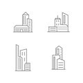 Set Of Modern City Logo Design Template. Skyline Design Vector Illustration Royalty Free Stock Photo