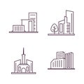 Set Of Modern City Logo Design Template. Skyline Design Vector Illustration Royalty Free Stock Photo