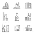 Set Of Modern City Logo Design Template. Skyline Design Vector Illustration Royalty Free Stock Photo