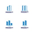 Set Of Modern City Logo Design Template. Skyline Design Vector Illustration Royalty Free Stock Photo