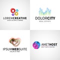 Set of modern colorful abstract creative web host