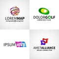 Set of modern colorful abstract web alliance golf