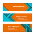 Set of modern colorful horizontal vector banners in a material design style. Royalty Free Stock Photo
