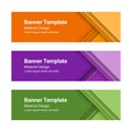 Set of modern colorful horizontal vector banners in a material design style. Royalty Free Stock Photo