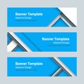 Set of modern colorful horizontal vector banners in a material design style Royalty Free Stock Photo