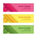 Set of modern colorful horizontal vector banners in a material design style. Can be used as a business template or in a web design Royalty Free Stock Photo