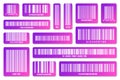 Set of modern colorful product barcodes. Identification tracking code. Serial number, product ID with digital