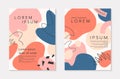 Set of modern colorful vector collages with hand drawn organic shapes and textures Royalty Free Stock Photo